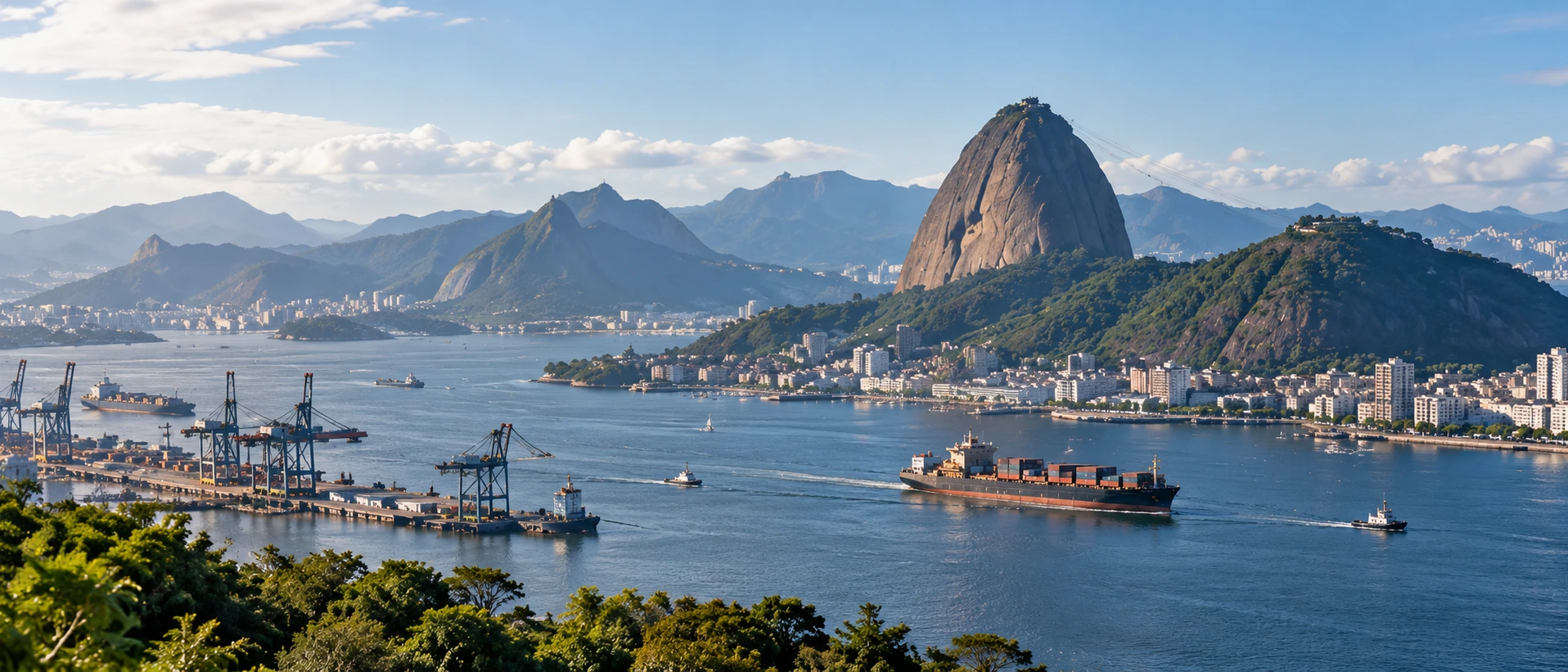Port of Rio de Janeiro with container ship – Brazilian Atlantic ports