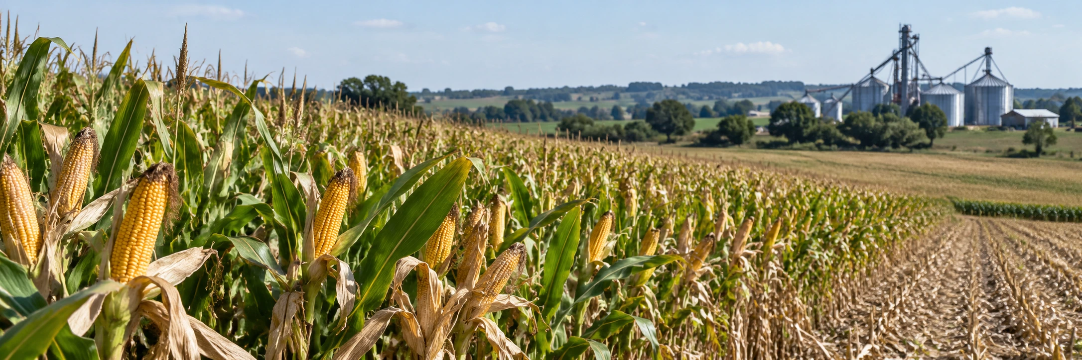 Corn field with grain silos in Paraguay – Paraguay sourcing origin