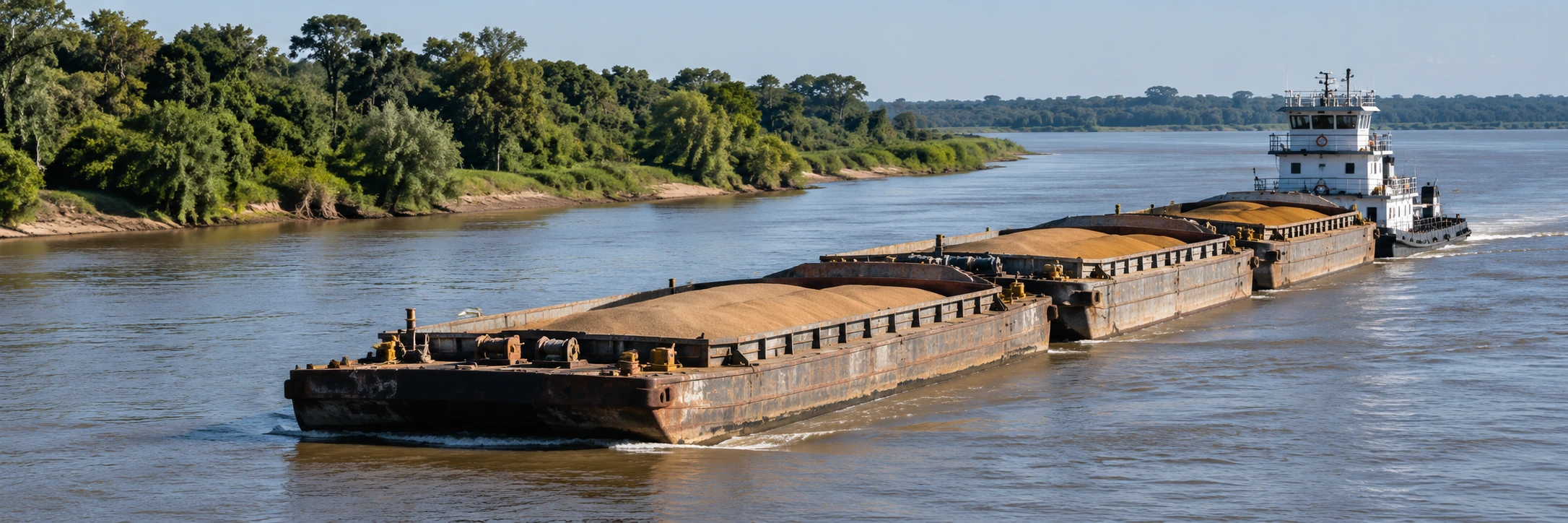 Grain barges on the Paraguay–Paraná waterway