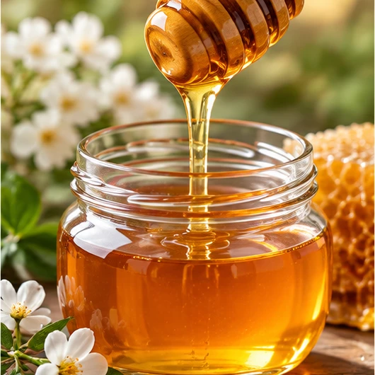 Honey jar with honeycomb