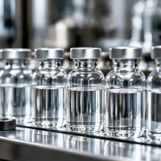 Sealed glass vials – pharma-grade alcohol