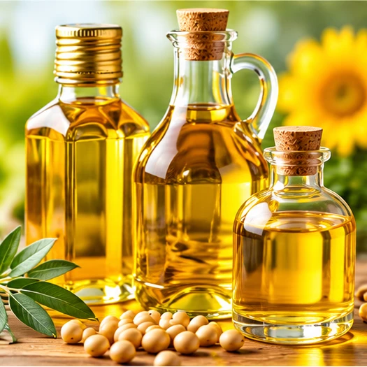 Bottles of vegetable oil